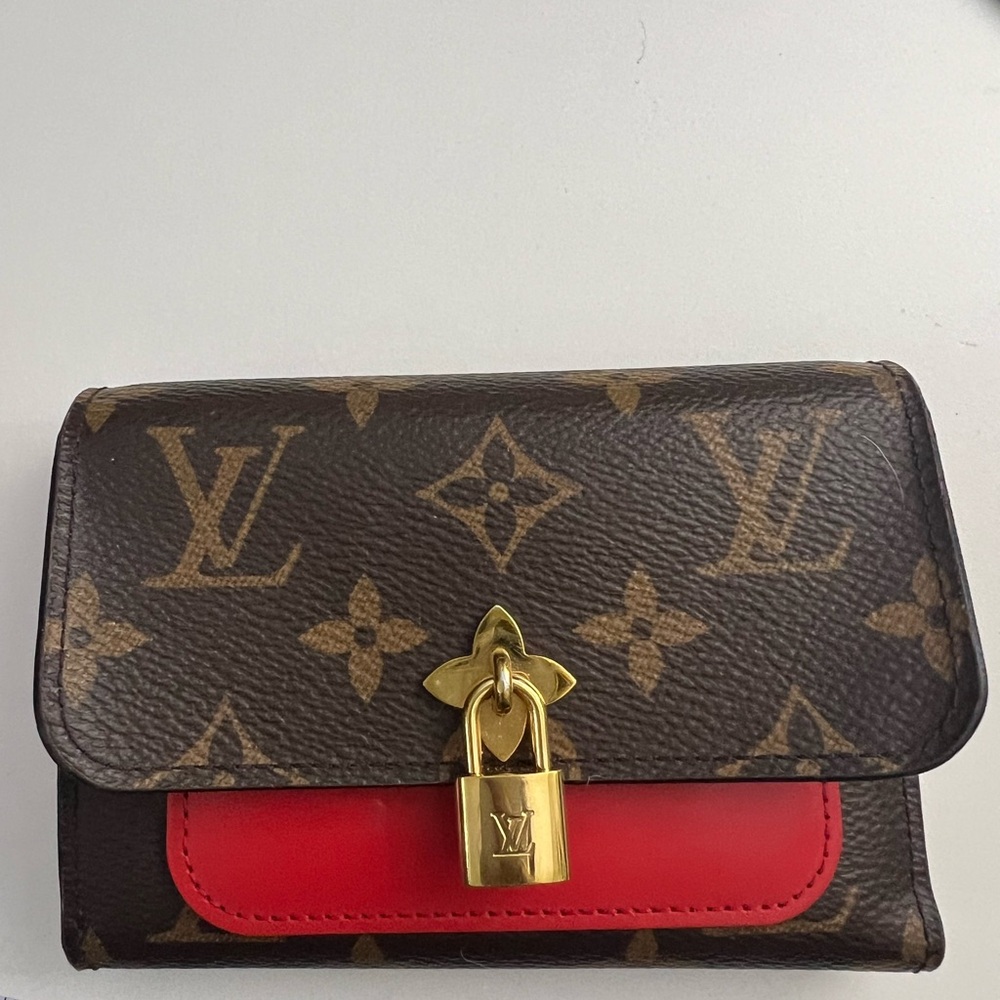 Louis Vuitton Monogram Wallet in Brown and Red - Picture 1 of 5